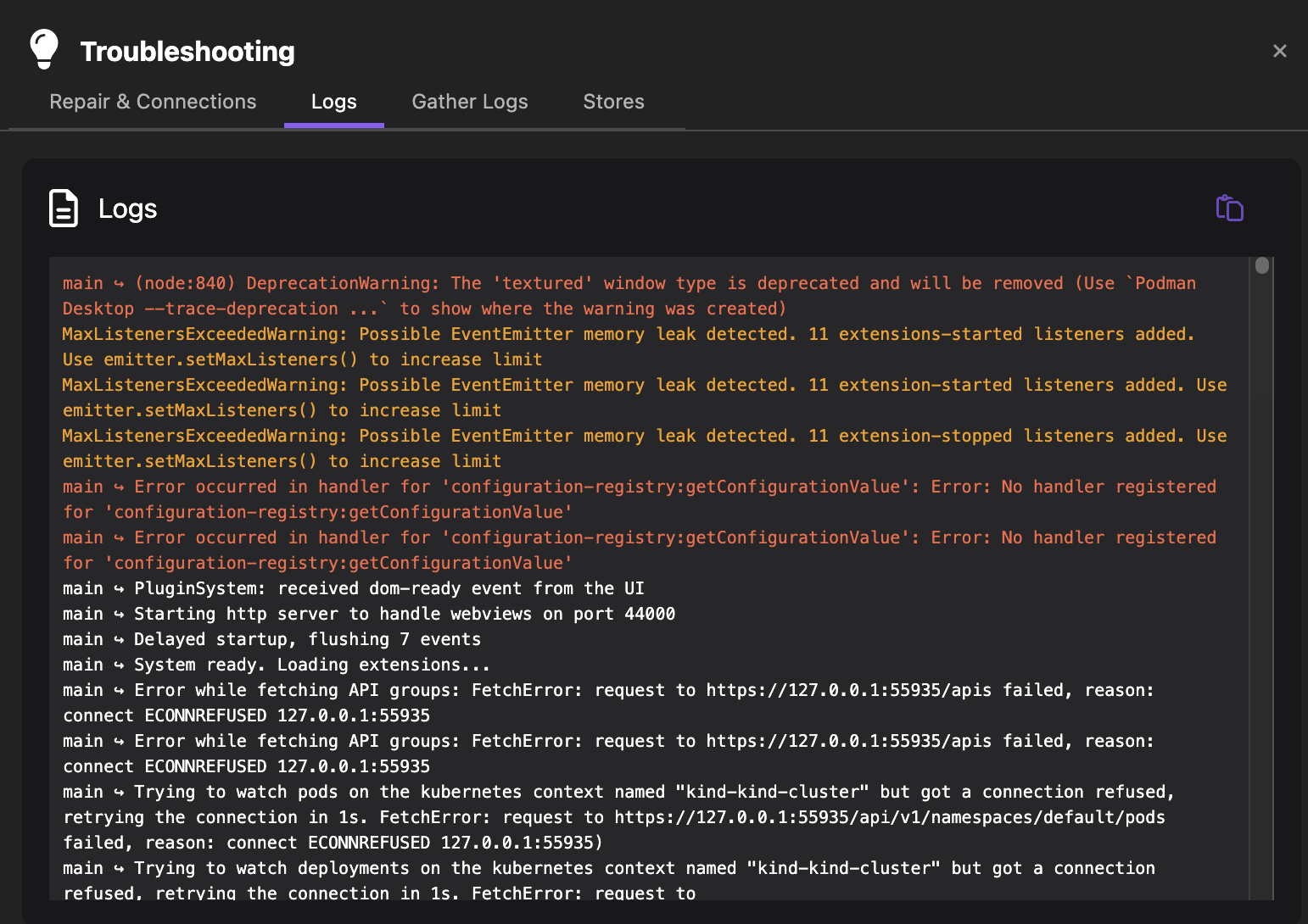 accessing logs