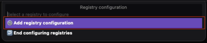 adding registry configuration