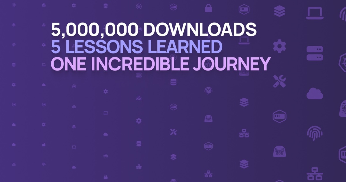 Banner announcing 5 million downloads
