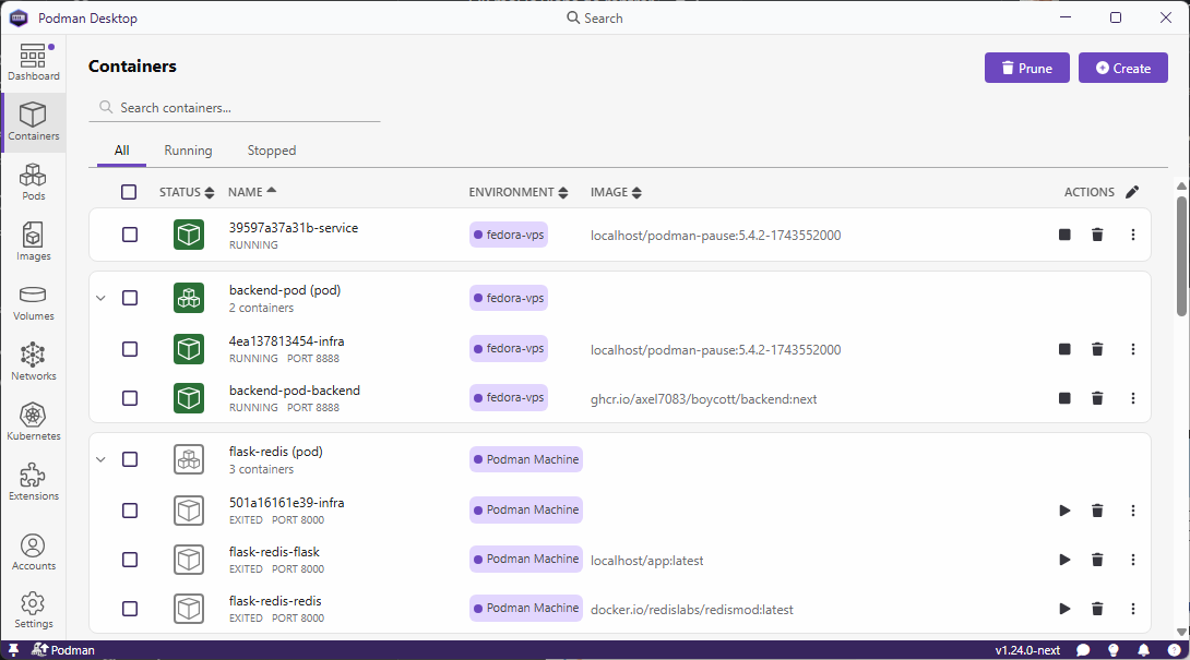 Containers Multiple Connections