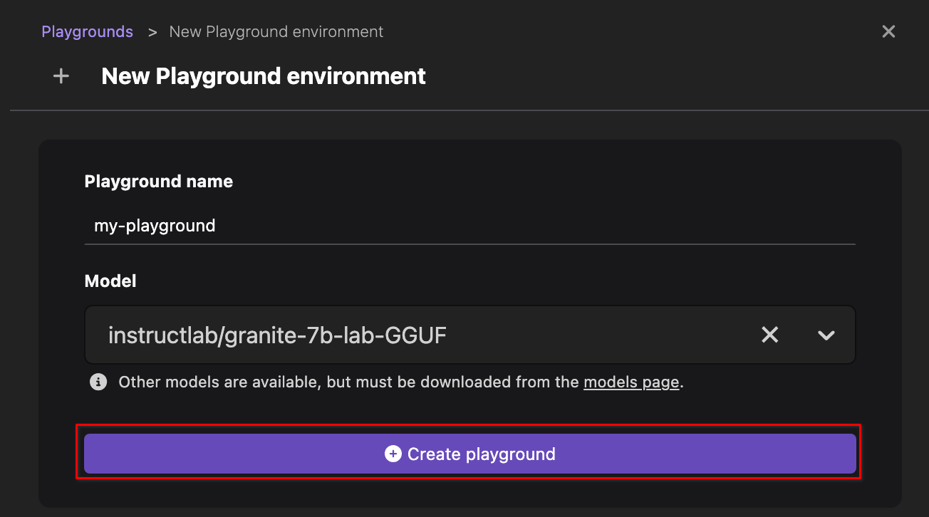 create playground button