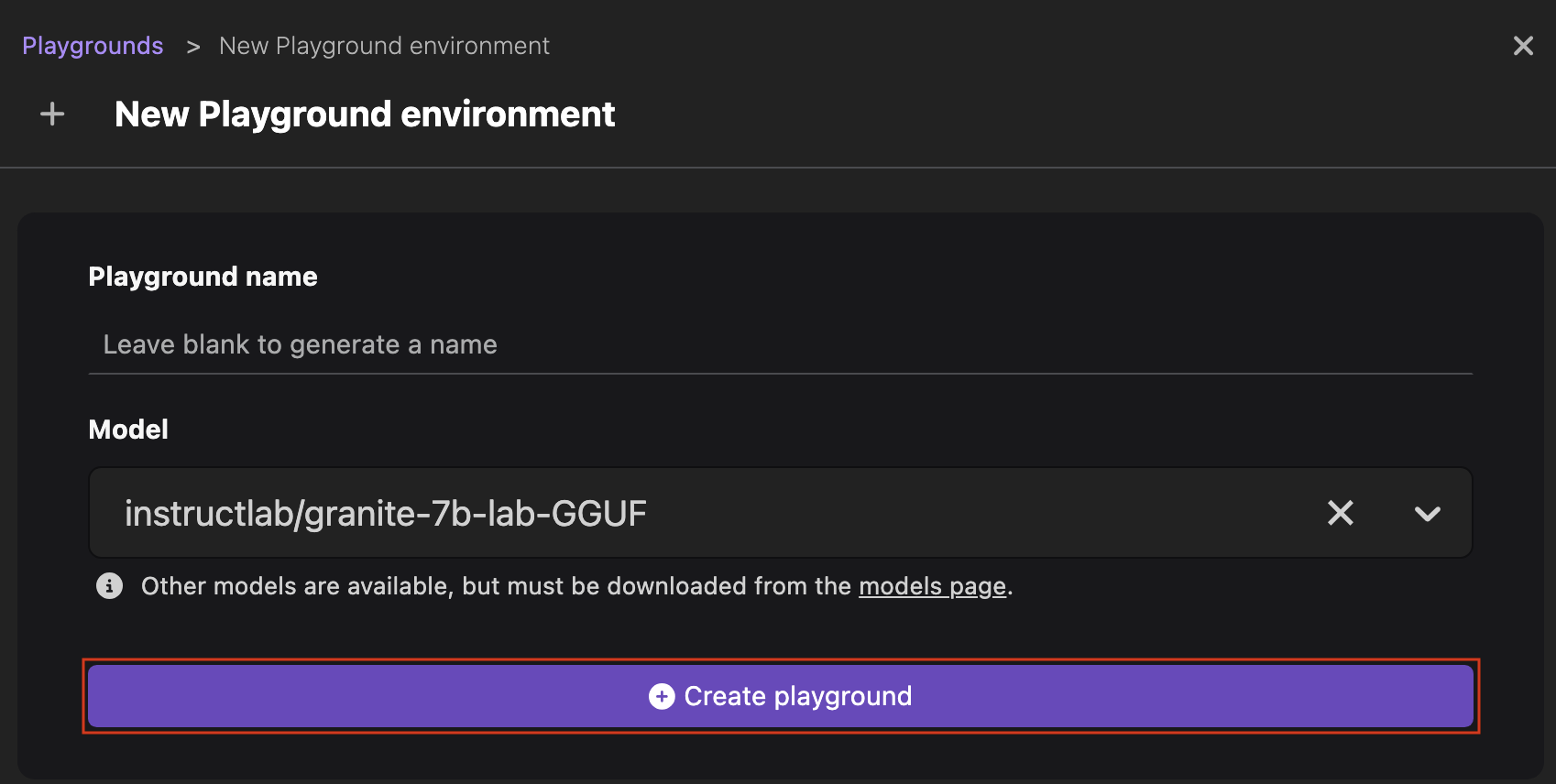 create a playground