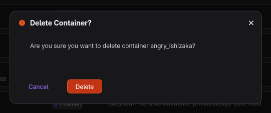 Confirmation dialog