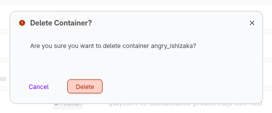Confirmation dialog