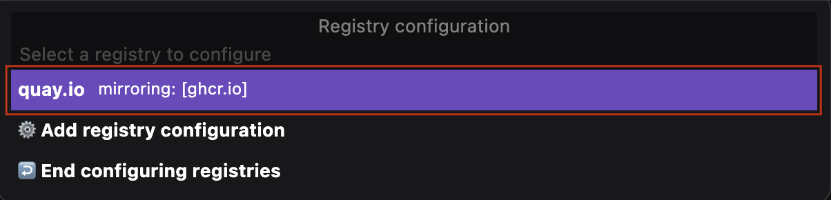 mirrored registry location