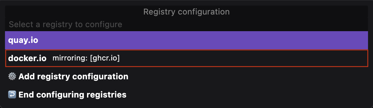 mirrored registry location