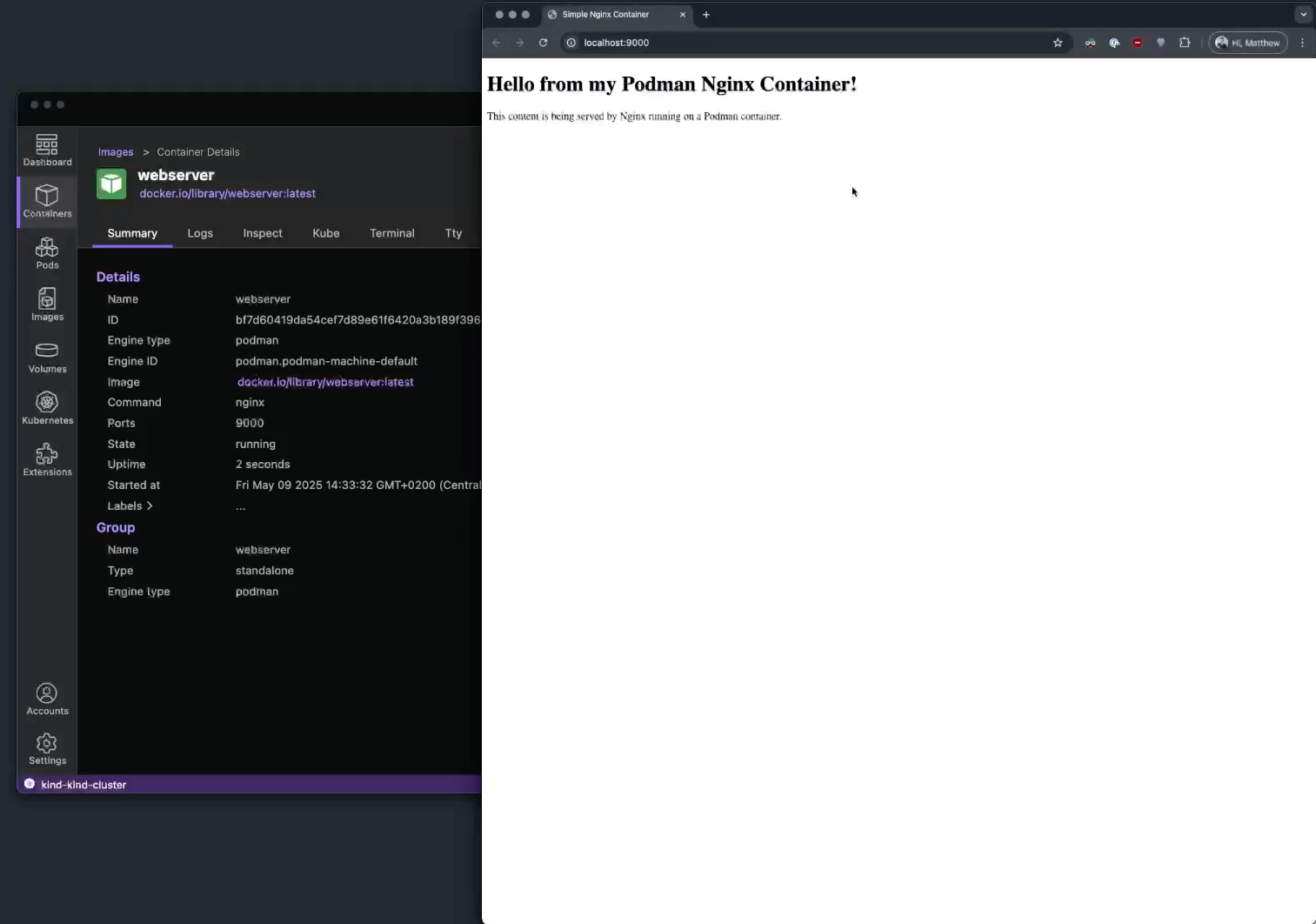 Webserver open in browser