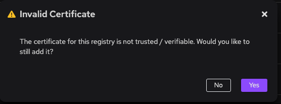Podman Desktop Registry Warning