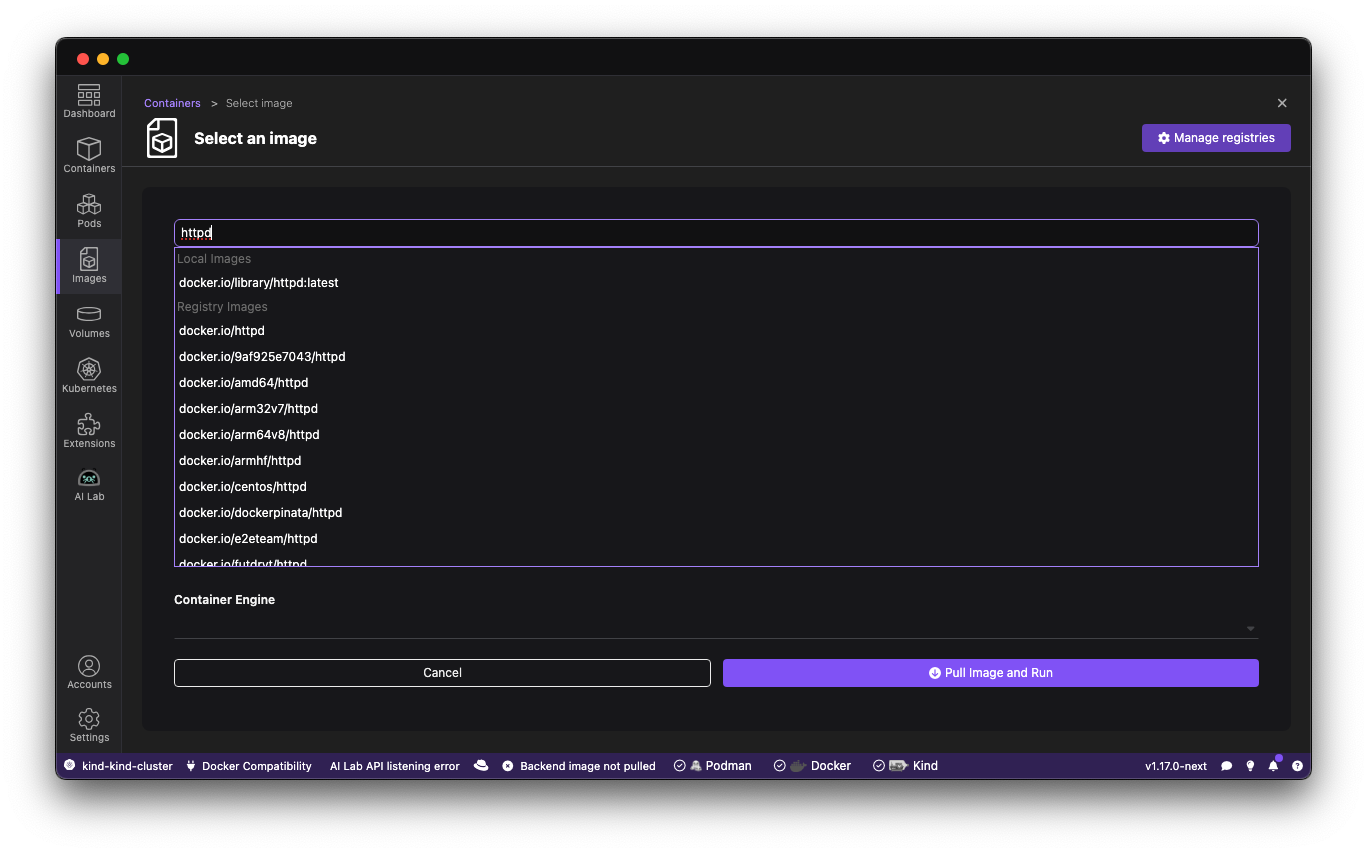 Starting a container from scratch