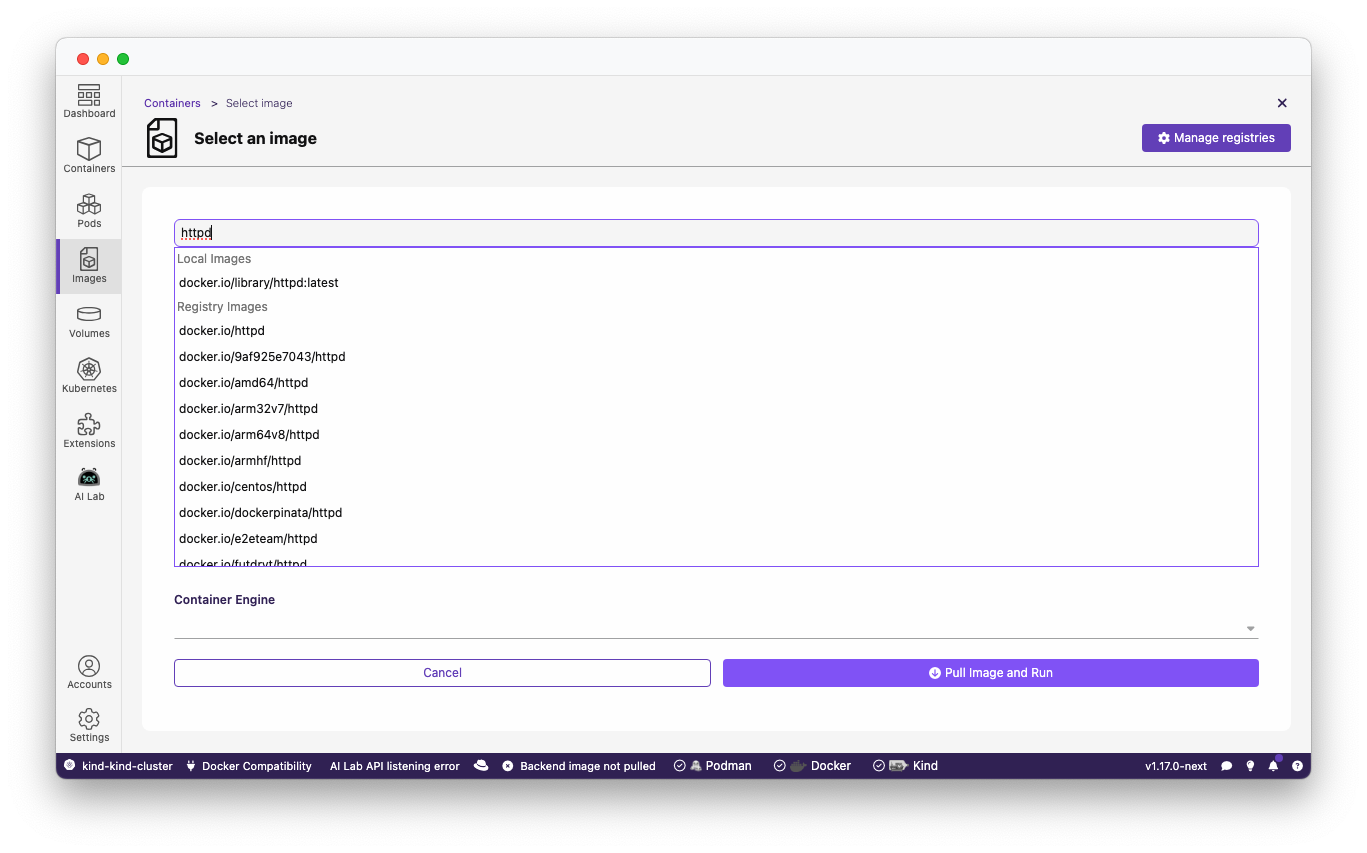 Starting a container from scratch