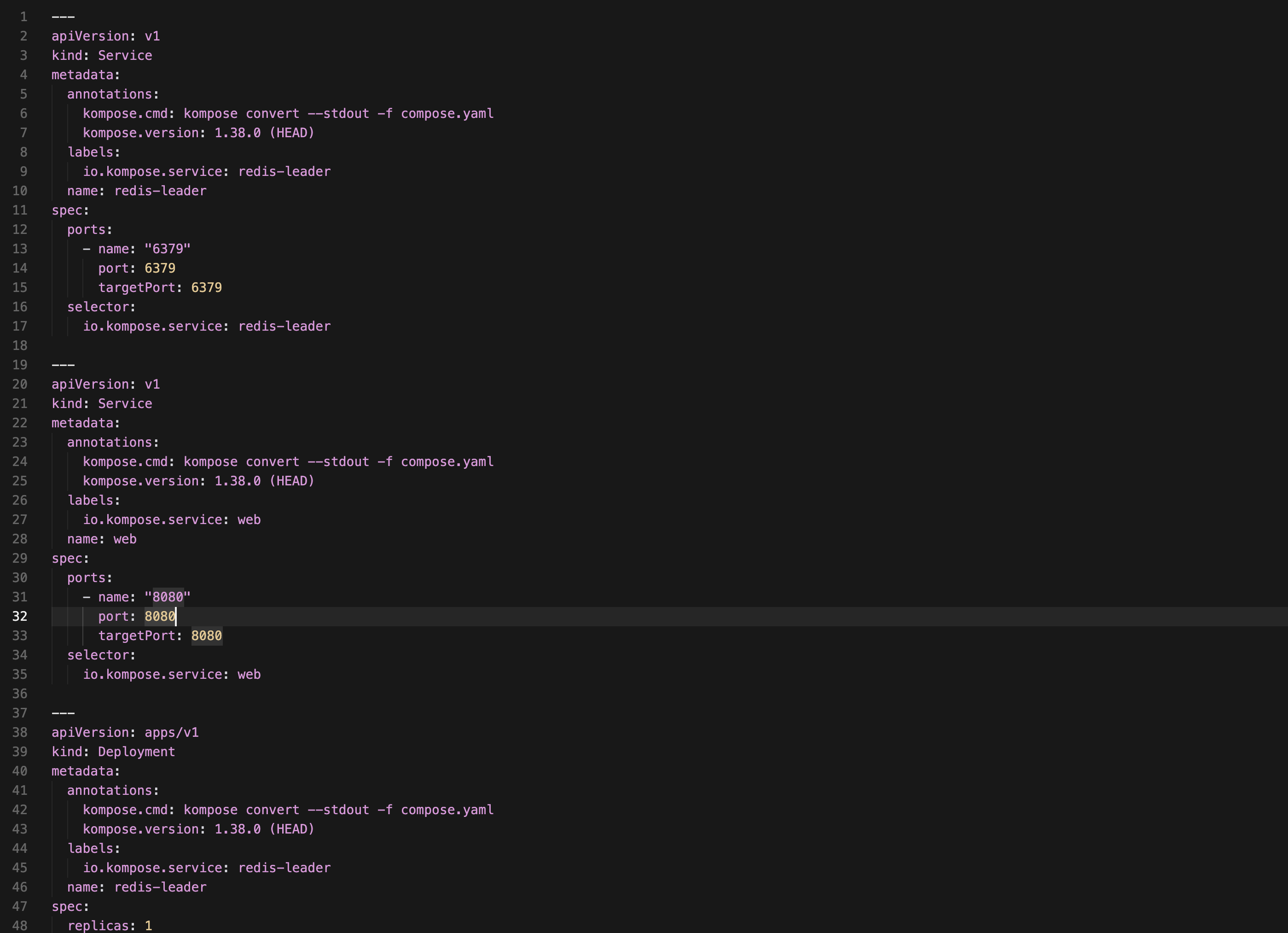 Step 2 generated Kubernetes YAML