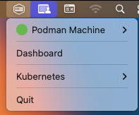 Podman Desktop tray