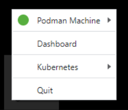 Podman Desktop tray