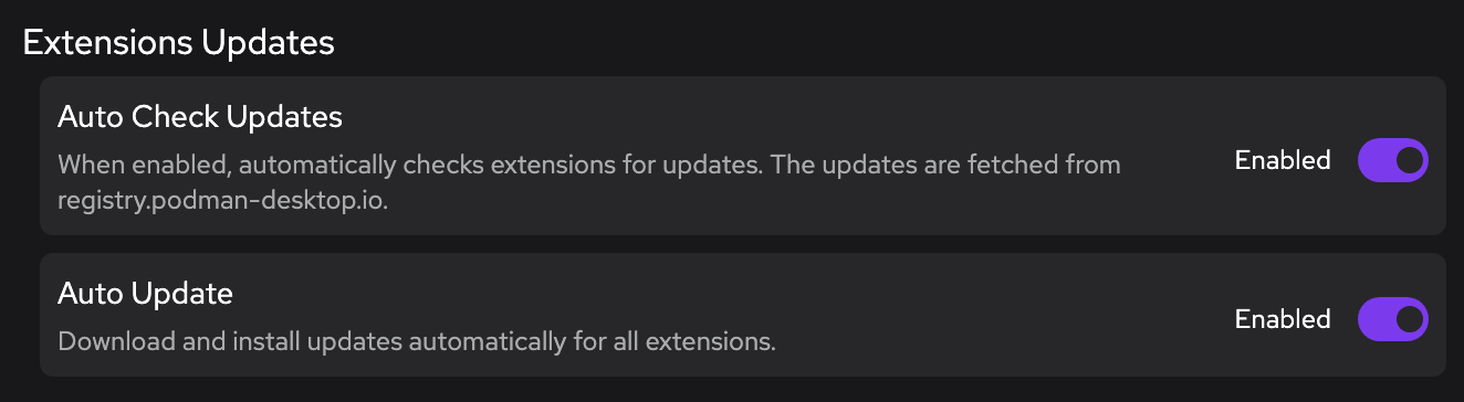 Update extensions