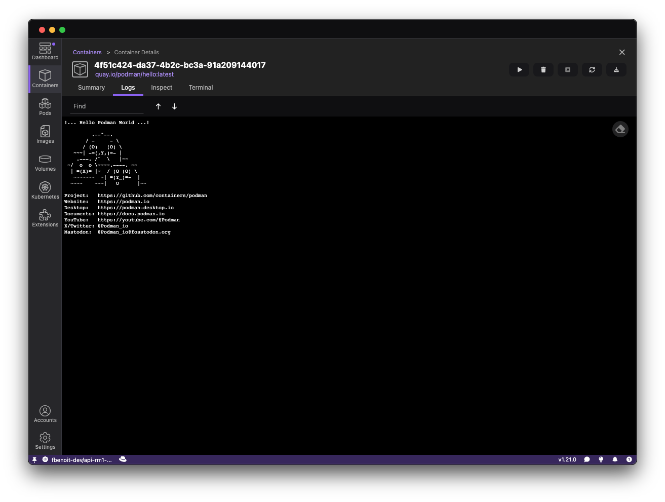 view logs